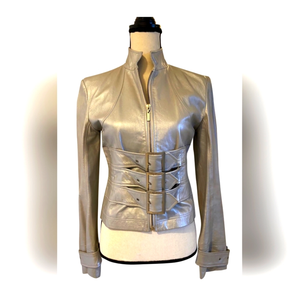 Herve Leger leather jacket